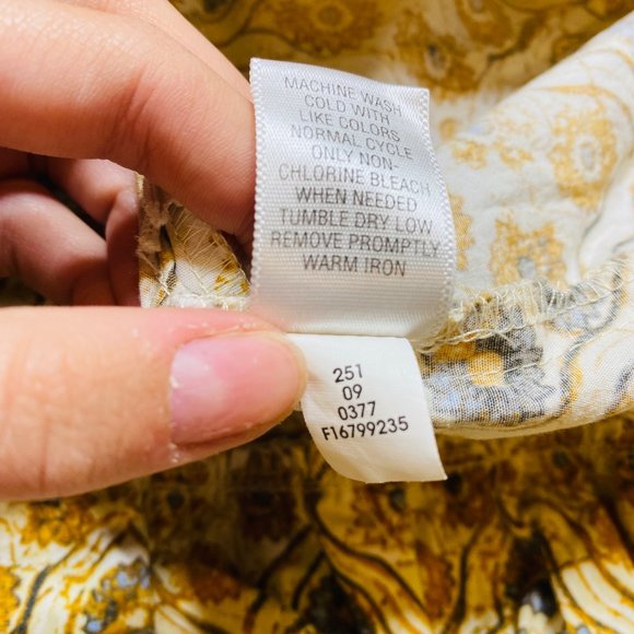 Patrick Robinson for Target V-neck Vintage Print Dress Ruffled Hem Size Large - Picture 9 of 13